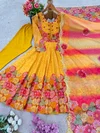 Jf 030 Tebby Orgenza With Embroidery Sequence Work Gown